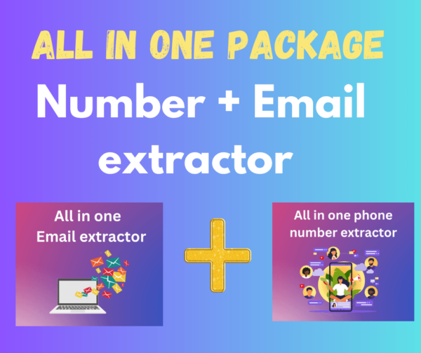 The Number + Email Extractor (Unlimited) is a powerful and versatile software tool designed to provide you with unlimited access to comprehensive contact data. Whether you're a marketer, researcher, or business owner, this tool empowers you to extract valuable phone numbers and email addresses from various sources efficiently and without limitations.